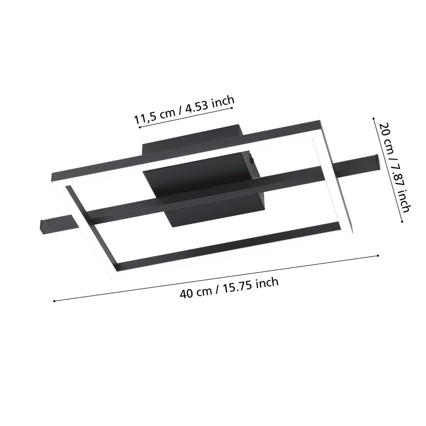 Eglo - LED RGBW Dimbare plafondlamp LED/17W/230V 2700-6500K zwart + afstandsbediening