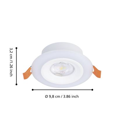 Eglo - Set van 3 dimbare RGBW LED-inbouwspots voor de badkamer LED/3,8W/230V 2700-6500K IP44 + afstandsbediening