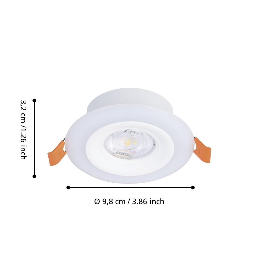 Eglo - Set van 3 dimbare RGBW LED-inbouwspots voor de badkamer LED/3,8W/230V 2700-6500K IP44 + afstandsbediening