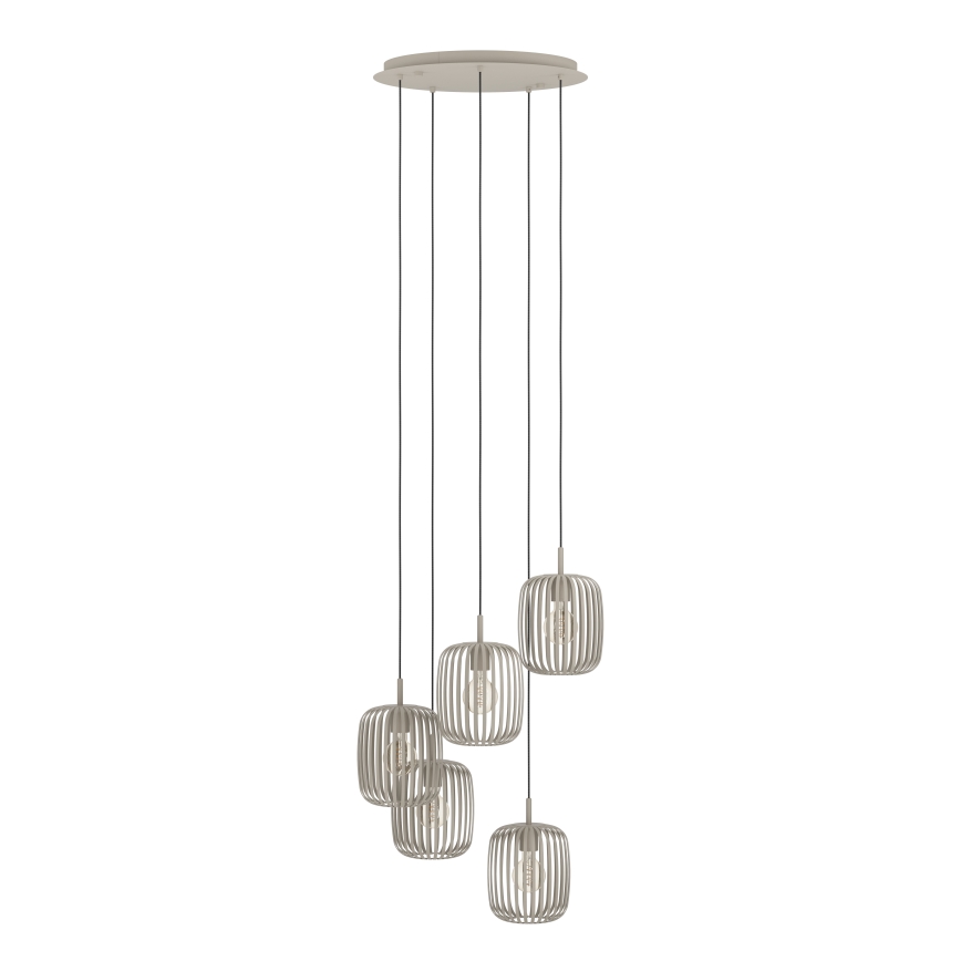 Eglo - Hanglamp aan snoer 5xE27/40W/230V beige