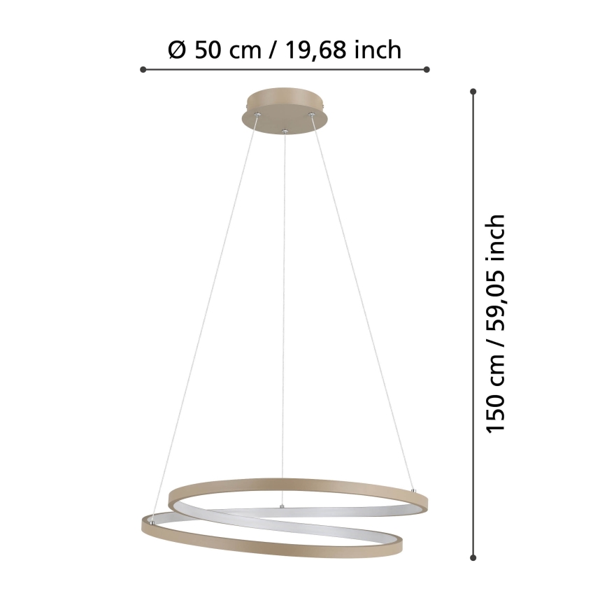 Eglo - LED Hanglamp aan een koord LED/36W/230V 3000K beige