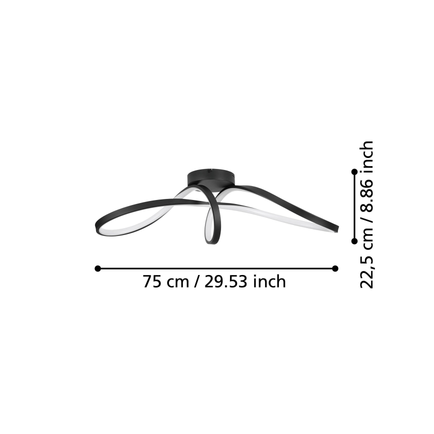 Eglo - LED RGBW Dimbare plafondlamp LED/22W/230V 2700-6500K zwart