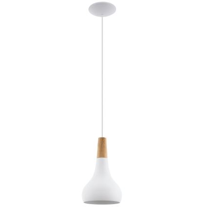 Eglo - Hanglamp aan een koord 1xE27/60W/230V diameter 18 cm wit - FSC gecertificeerd