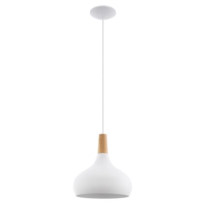 Eglo - Hanglamp aan een koord 1xE27/60W/230V diameter 28 cm wit