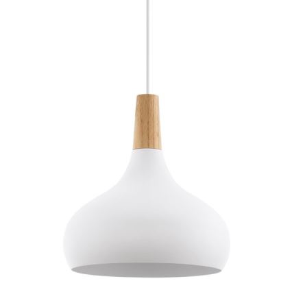Eglo - Hanglamp aan een koord 1xE27/60W/230V diameter 28 cm wit