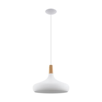 Eglo - Hanglamp aan een koord 1xE27/40W/230V diameter 40 cm wit