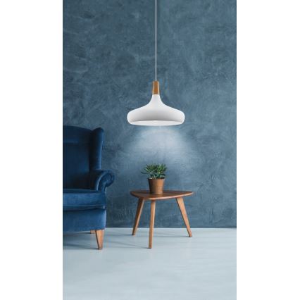 Eglo - Hanglamp aan een koord 1xE27/40W/230V diameter 40 cm wit