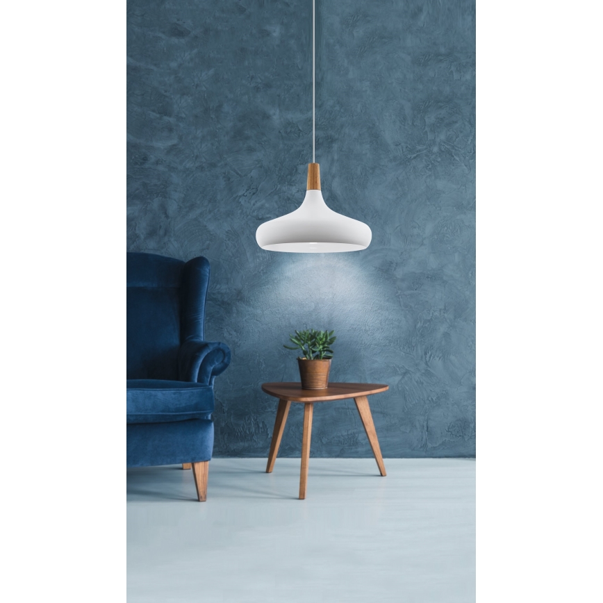 Eglo - Hanglamp aan kabel 1xE27/40W/230V Ø 40 cm wit