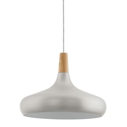 Eglo - Hanglamp aan kabel 1xE27/40W/230V Ø 40 cm zilverkleurig