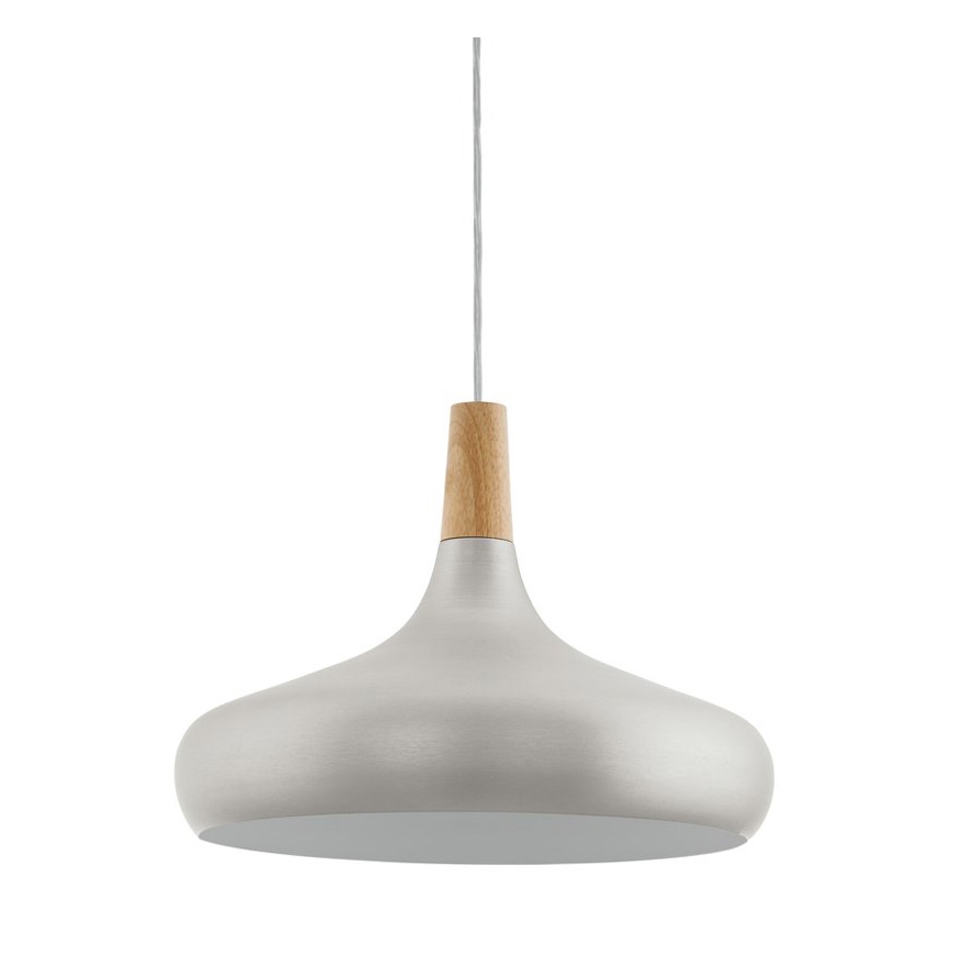 Eglo - Hanglamp aan kabel 1xE27/40W/230V Ø 40 cm zilverkleurig