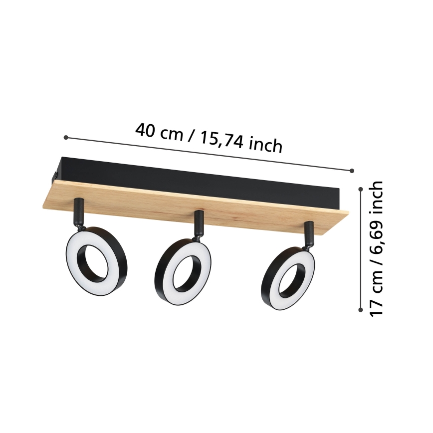 Eglo - LED-spot 3xLED/4,2W/230V zwart/bruin