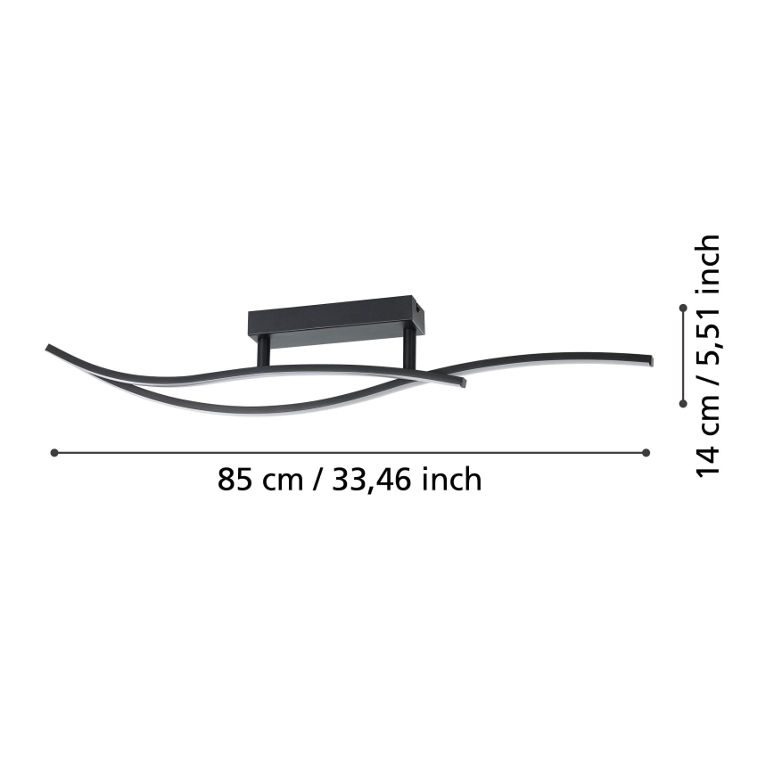 Eglo - LED Plafondlamp LED/12W/230V 4000K zwart