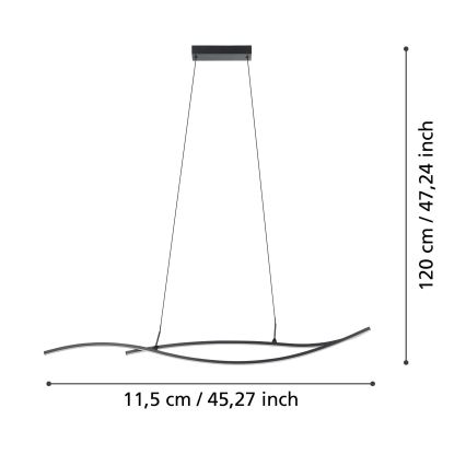 Eglo - LED Hanglamp aan een koord LED/20W/230V 4000K zwart