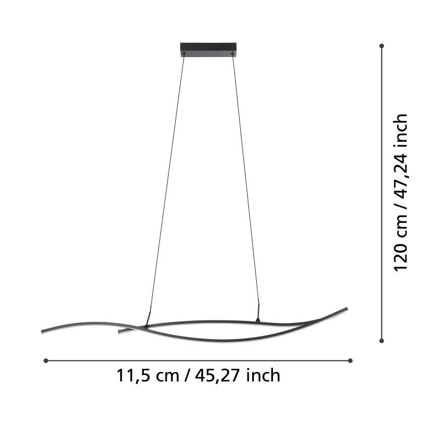 Eglo - LED Hanglamp aan een koord LED/20W/230V 4000K zwart