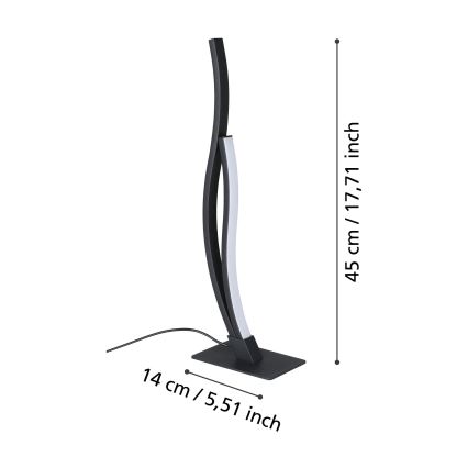 Eglo - LED Tafellamp LED/12W/230V 4000K zwart