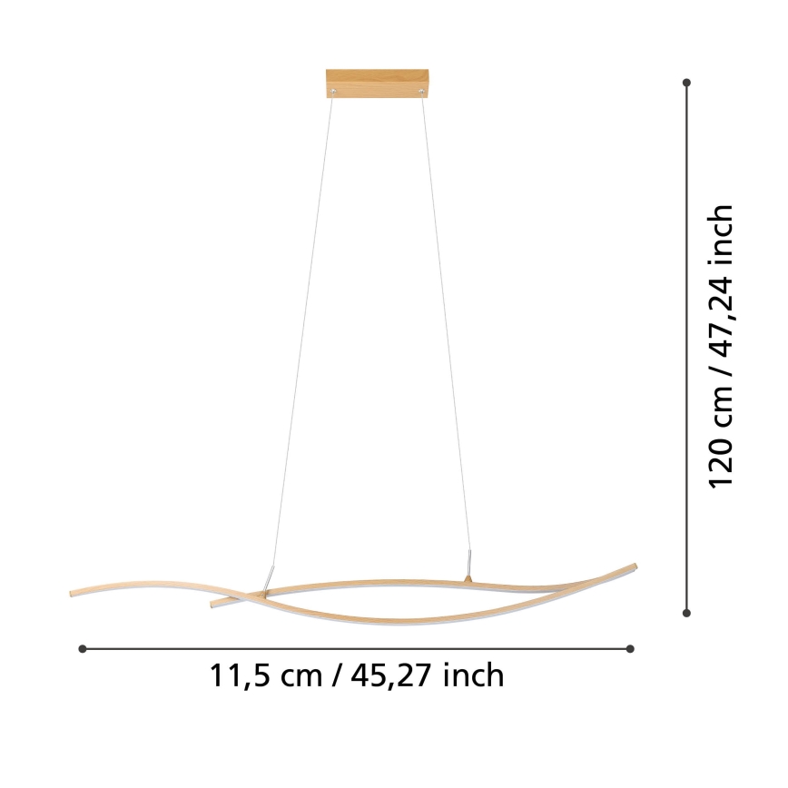 Eglo - LED Hanglamp aan een koord LED/20W/230V 4000K beige