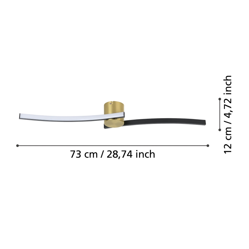 Eglo - LED Plafondlamp LED/12W/230V 4000K zwart