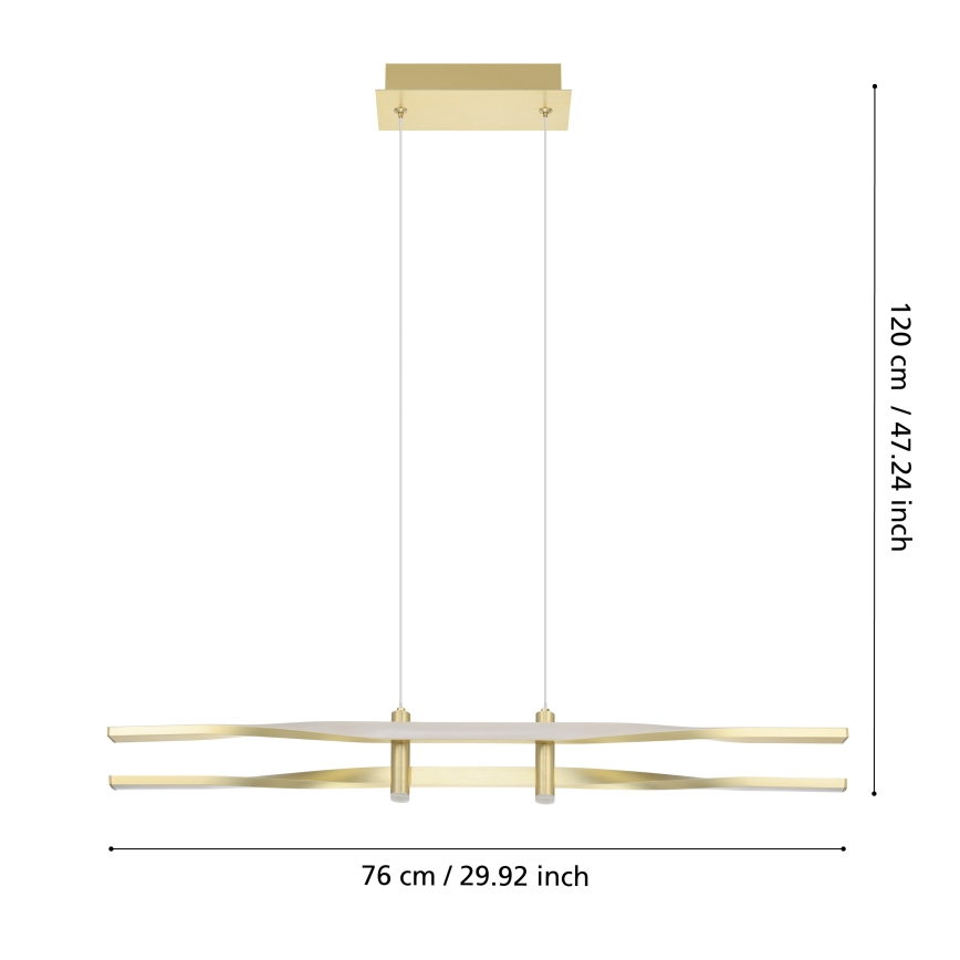 Eglo - LED hanglamp aan kabel LED/21W/230V goudkleurig