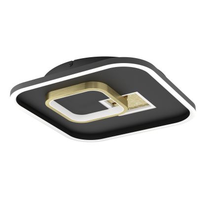 Eglo - LED plafondlamp LED/16,2W/230V + LED/9,2W 38x38 cm zwart/goud