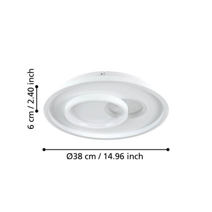 Eglo - LED plafondlamp LED/14W/230V + LED/8,5W pr. 38 cm wit