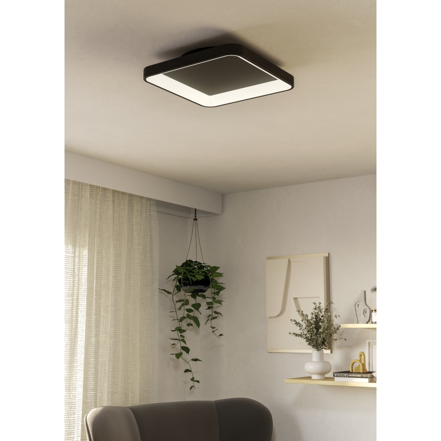 Eglo - Dimbare LED plafondlamp LED/12W/230V 2700-6500K zwart + afstandsbediening