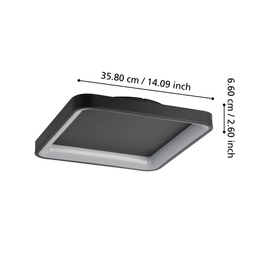 Eglo - Dimbare LED plafondlamp LED/12W/230V 2700-6500K zwart + afstandsbediening