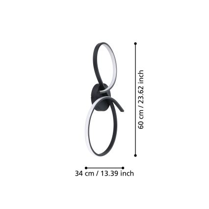 Eglo - LED Plafondlamp LED/21W/230V 3000K zwart