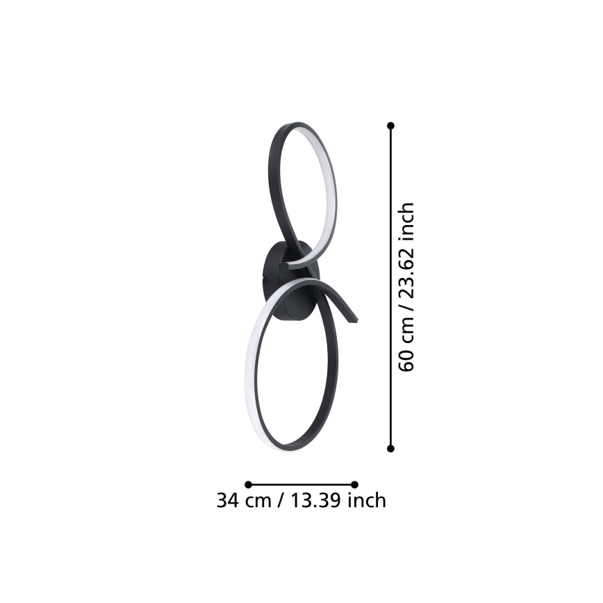 Eglo - LED Plafondlamp LED/21W/230V 3000K zwart