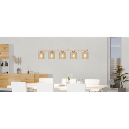 Eglo - Hanglamp aan kabel 5xE27/28W/230V