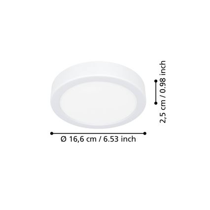 Eglo - LED plafondlamp LED/7,5W/230V 2700/4000/6500K pr. 16,6 cm wit