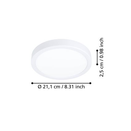 Eglo - LED-plafondlamp LED/11,5W/230V 2700/4000/6500K Ø 21,1 cm wit