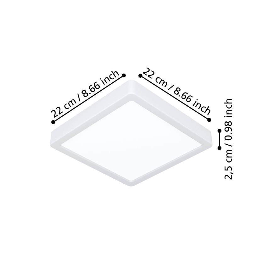 Eglo - LED-plafondlamp LED/10,5W/230V 2700/4000/6500K 22x22 cm wit