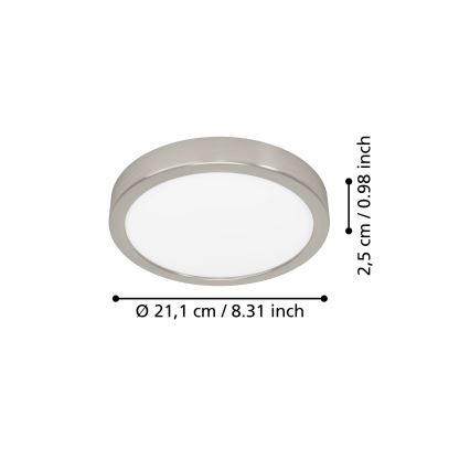 Eglo - LED plafondlamp LED/11,5W/230V 2700/4000/6500K Ø 21,1 cm mat chroom
