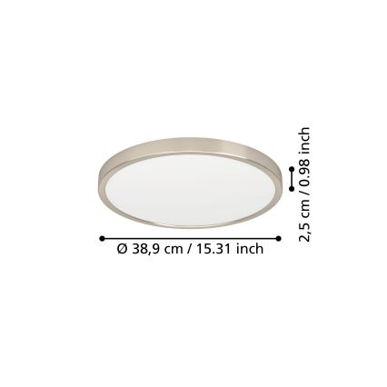 Eglo - LED plafondlamp LED/17W/230V 2700/4000/6500K Ø 38,9 cm mat chroom