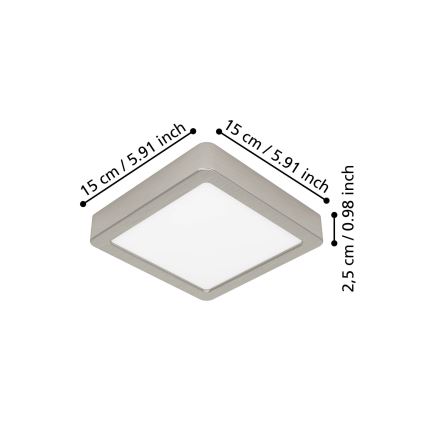 Eglo - LED-plafondlamp LED/7W/230V 2700/4000/6500K 15x15 cm mat chroom