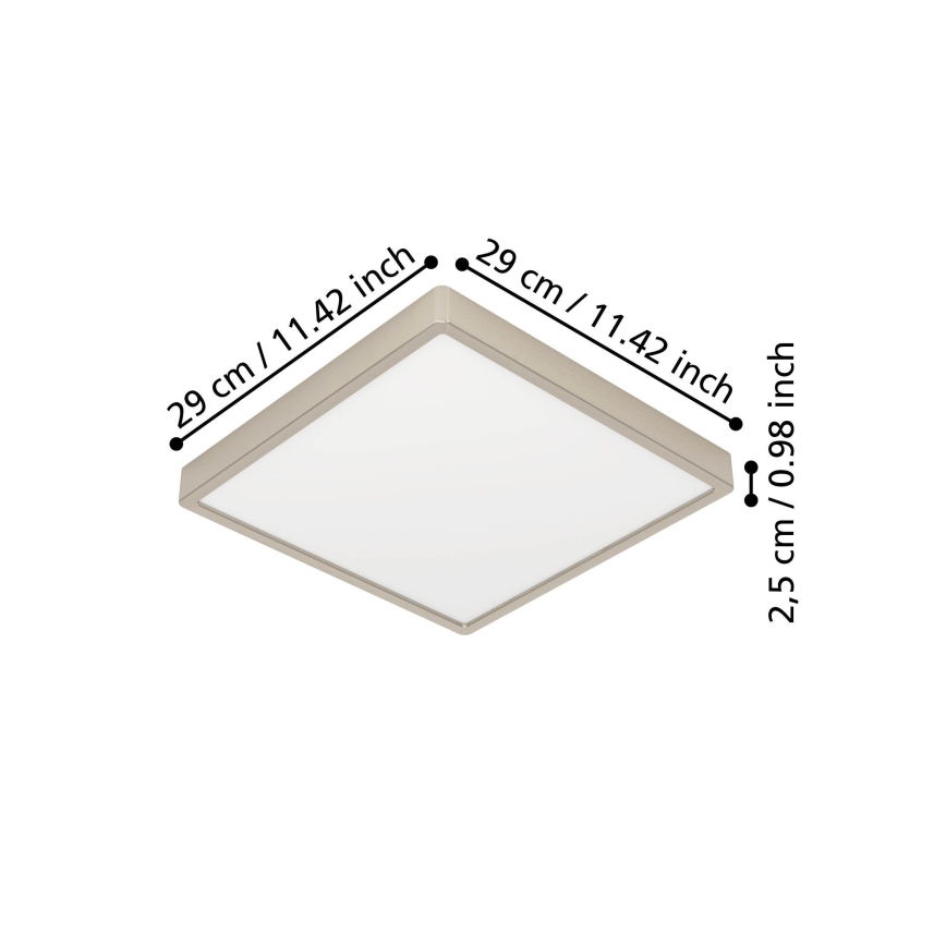 Eglo - LED plafondlamp LED/13W/230V 2700/4000/6500K 29x29 cm mat chroom