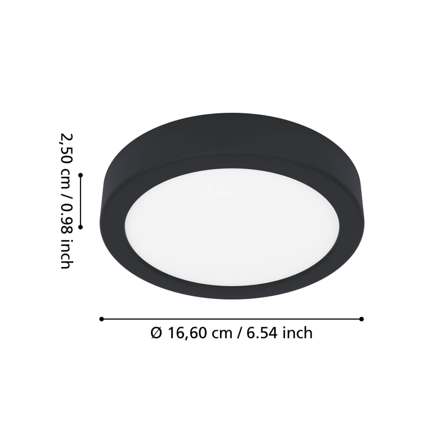 Eglo - LED badkamerplafonnière LED/7,5W/230V 2700/4000/6500K Ø 16,6 cm IP44 zwart