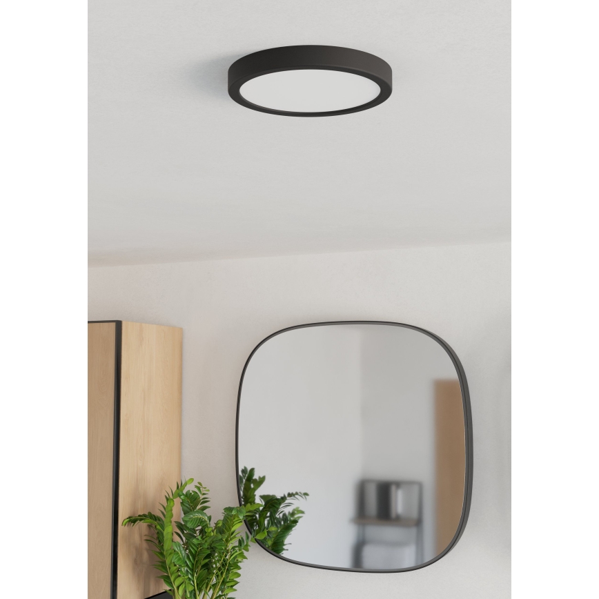 Eglo - LED plafondlamp voor de badkamer LED/11,5W/230V 2700/4000/6500K Ø 21,1 cm IP44 zwart