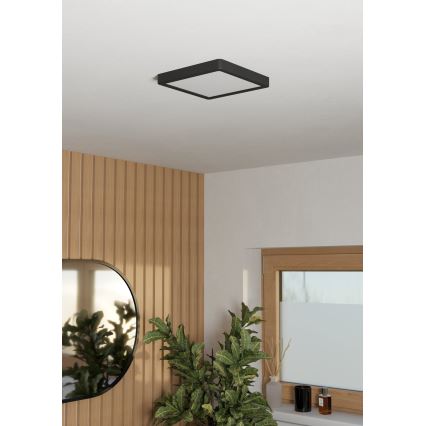 Eglo - LED plafondlamp voor badkamer, 10,5W/230V, 2700/4000/6500K, 22x22 cm, IP44, zwart