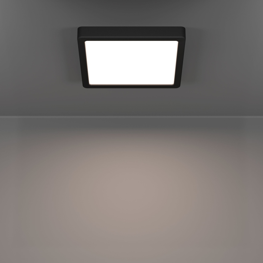 Eglo - LED plafondlamp voor badkamer, 10,5W/230V, 2700/4000/6500K, 22x22 cm, IP44, zwart