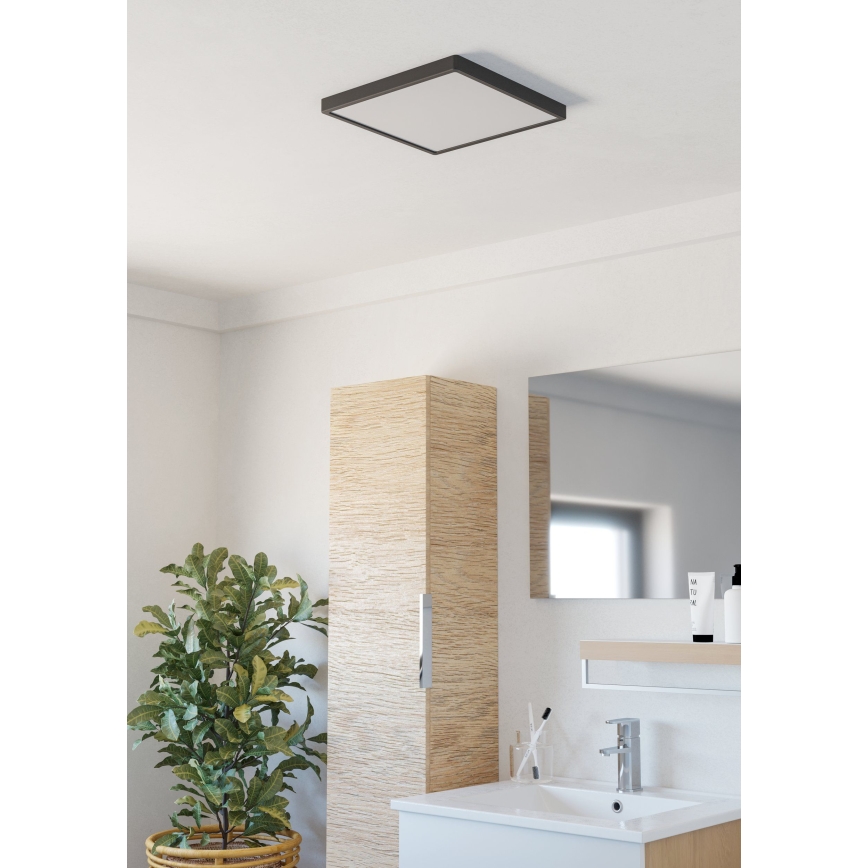 Eglo - LED plafondlamp voor de badkamer LED/13W/230V 29x29 cm IP44 zwart
