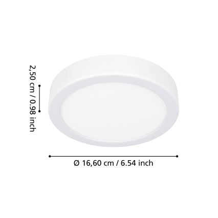 Eglo - LED plafondlamp voor badkamer LED/7,5W/230V Ø 16,6 cm IP44 wit