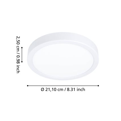Eglo - LED badkamerplafondlamp LED/11,5W/230V Ø 21,1 cm IP44 wit