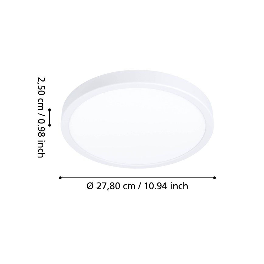 Eglo - LED-plafondlamp voor badkamer LED/14,2W/230V 2700/4000/6500K Ø 27,8 cm IP44 wit