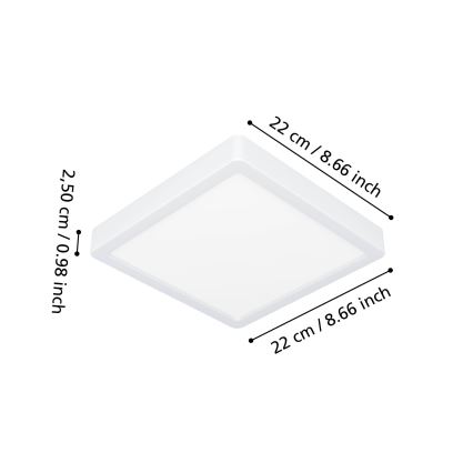 Eglo - LED plafondlamp voor badkamer LED/10,5W/230V 22x22 cm IP44 wit