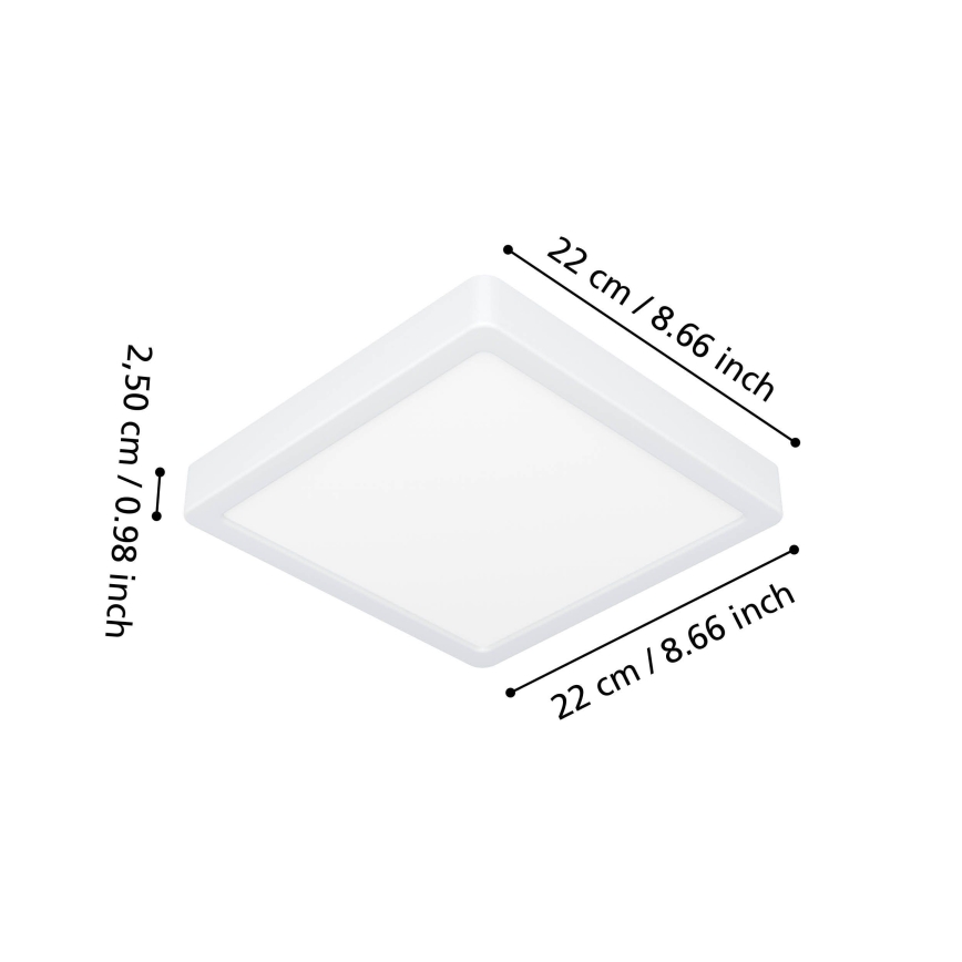 Eglo - LED plafondlamp voor badkamer LED/10,5W/230V 2700/4000/6500K 22x22 cm IP44 wit