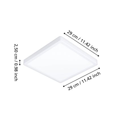 Eglo - LED plafondlamp voor badkamer LED/13W/230V 29x29 cm IP44 wit