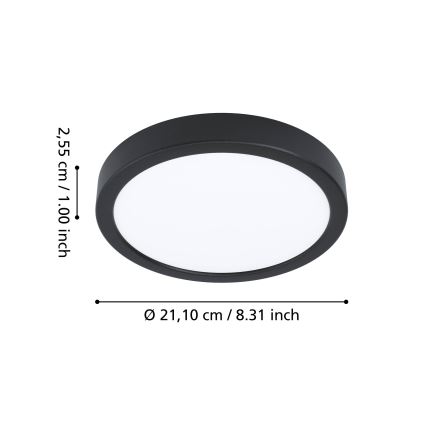 Eglo - LED RGBW dimbare plafondlamp voor badkamer LED/11,2W/230V 2700-6500K Ø 21,1 cm IP44 zwart