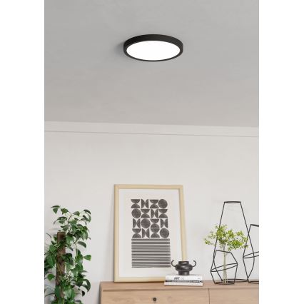 Eglo - Dimbare LED RGBW plafondlamp voor de badkamer LED/14,3W/230V 2700-6500K Ø 27,8 cm IP44 zwart