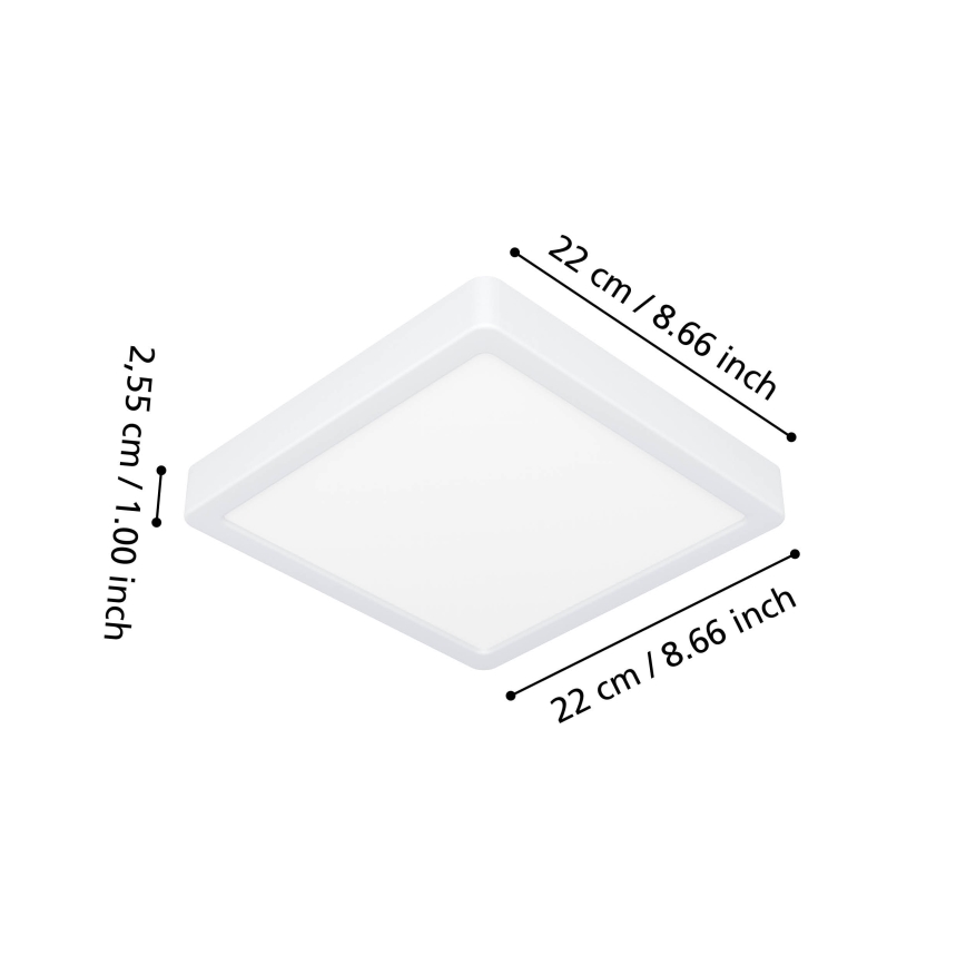 Eglo - LED RGBW dimbare badkamerplafondlamp LED/10,5W/230V 2700-6500K 22x22 cm IP44 wit